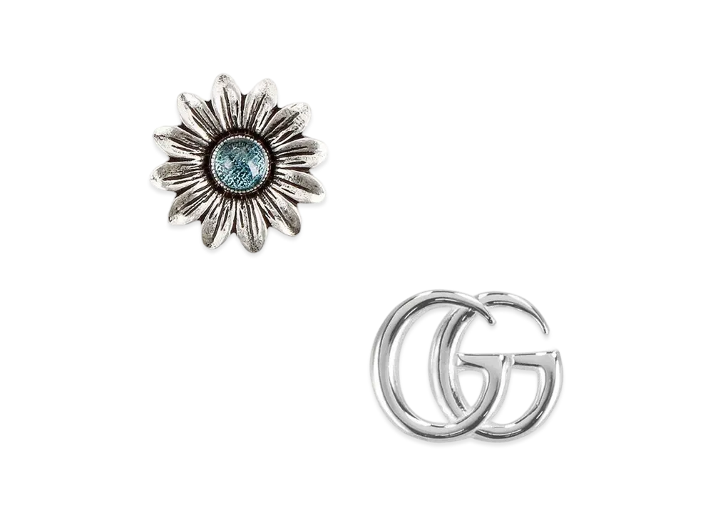GUCCI Double G Flower Rivet Earrings