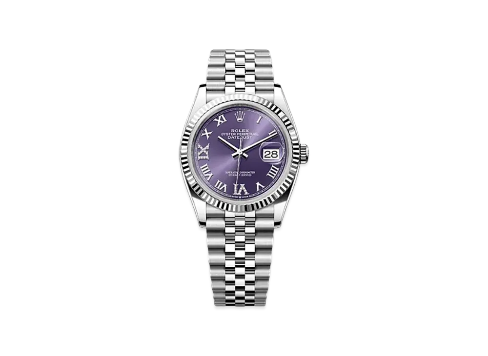 ROLEX Datejust 36 Oystersteel & White Gold "Purple"