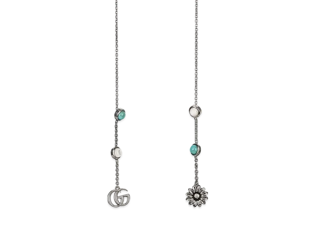GUCCI Double G Flower Pendant Earrings