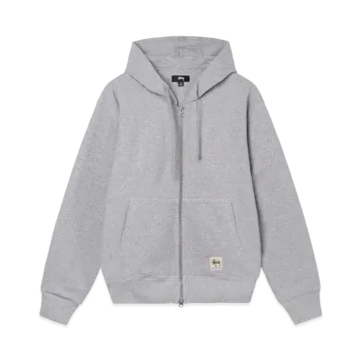 Stussy Double Face Label Zip Hoodie "Grey Heather"