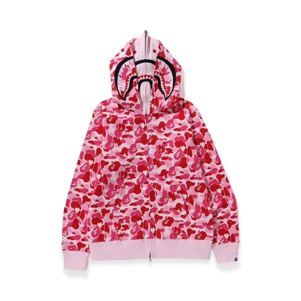 A BATHING APE ABC Camo Double Shark Full Zip Hoodie "Pink"