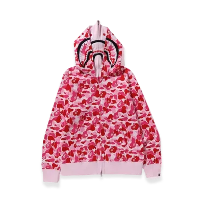 A BATHING APE ABC Camo Double Shark Full Zip Hoodie "Pink"