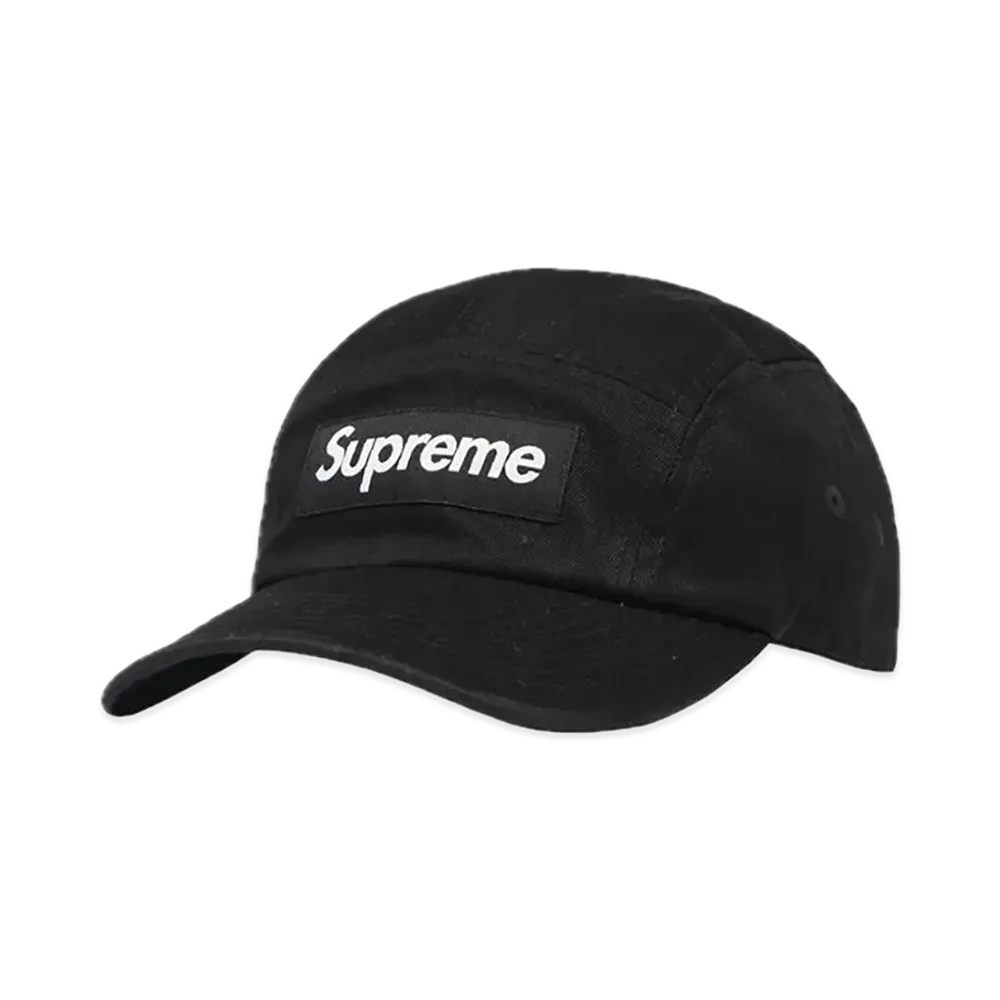 Supreme Washed Chino Twill Camp Cap "Black"(23SS)
