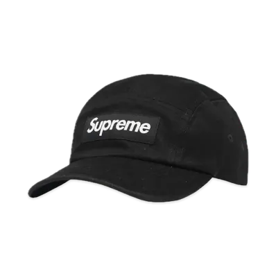 Supreme Washed Chino Twill Camp Cap "Black"(23SS)