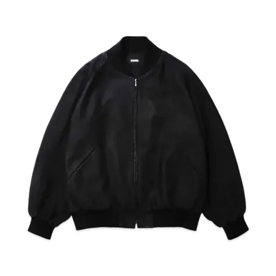 A.PRESSE Nubuck leather Rib Blouson "Black"