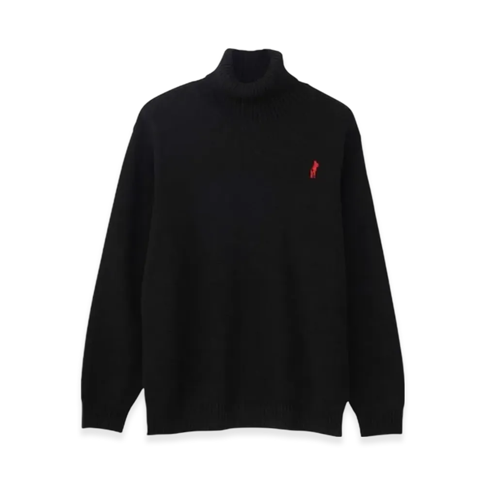 HYSTERIC GLAMOUR Hysteric Times Embroidered Turtleneck Sweater "Black"