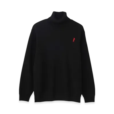 HYSTERIC GLAMOUR Hysteric Times Embroidered Turtleneck Sweater "Black"