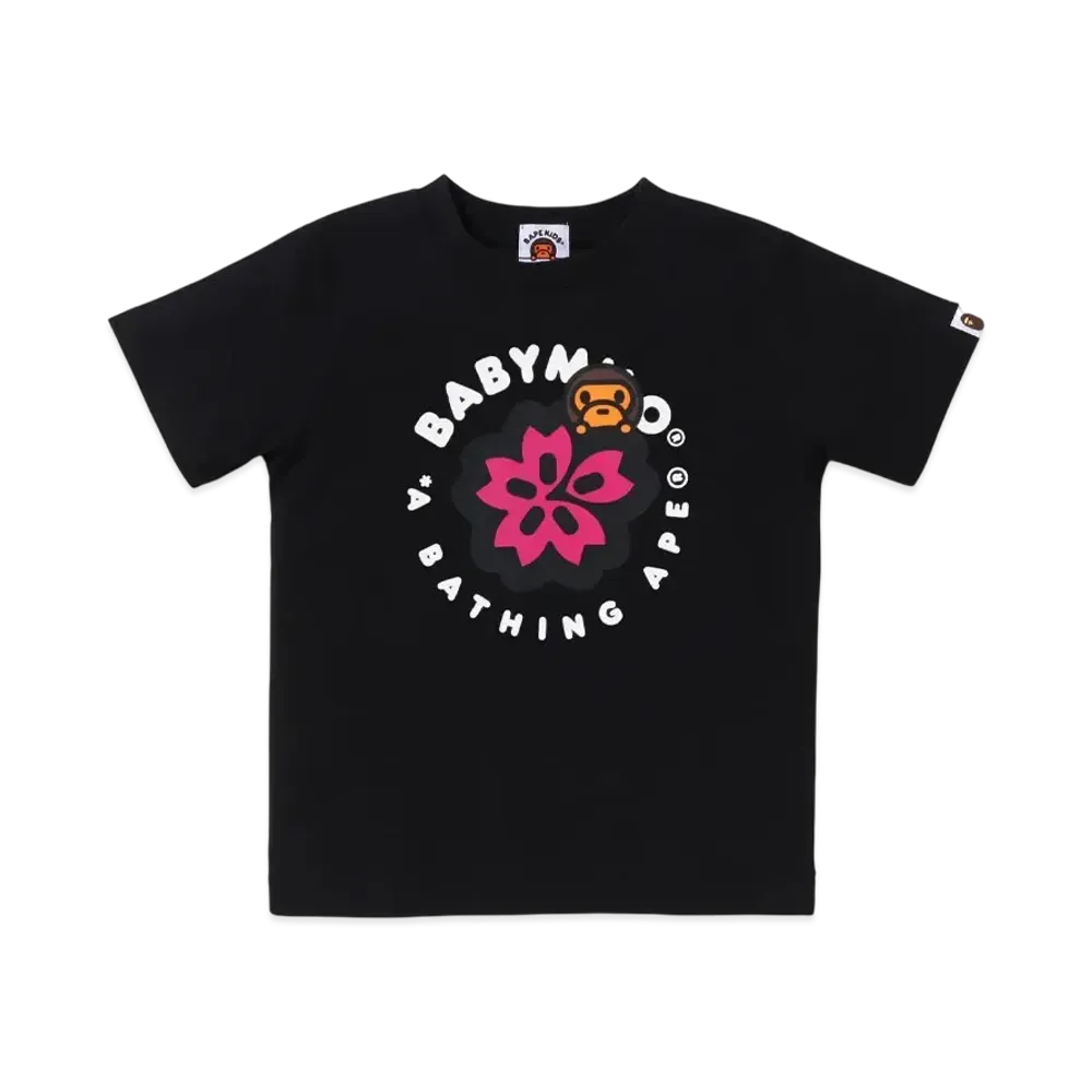 A BATHING APE Kids Sakura Baby Milo Tee "Black"