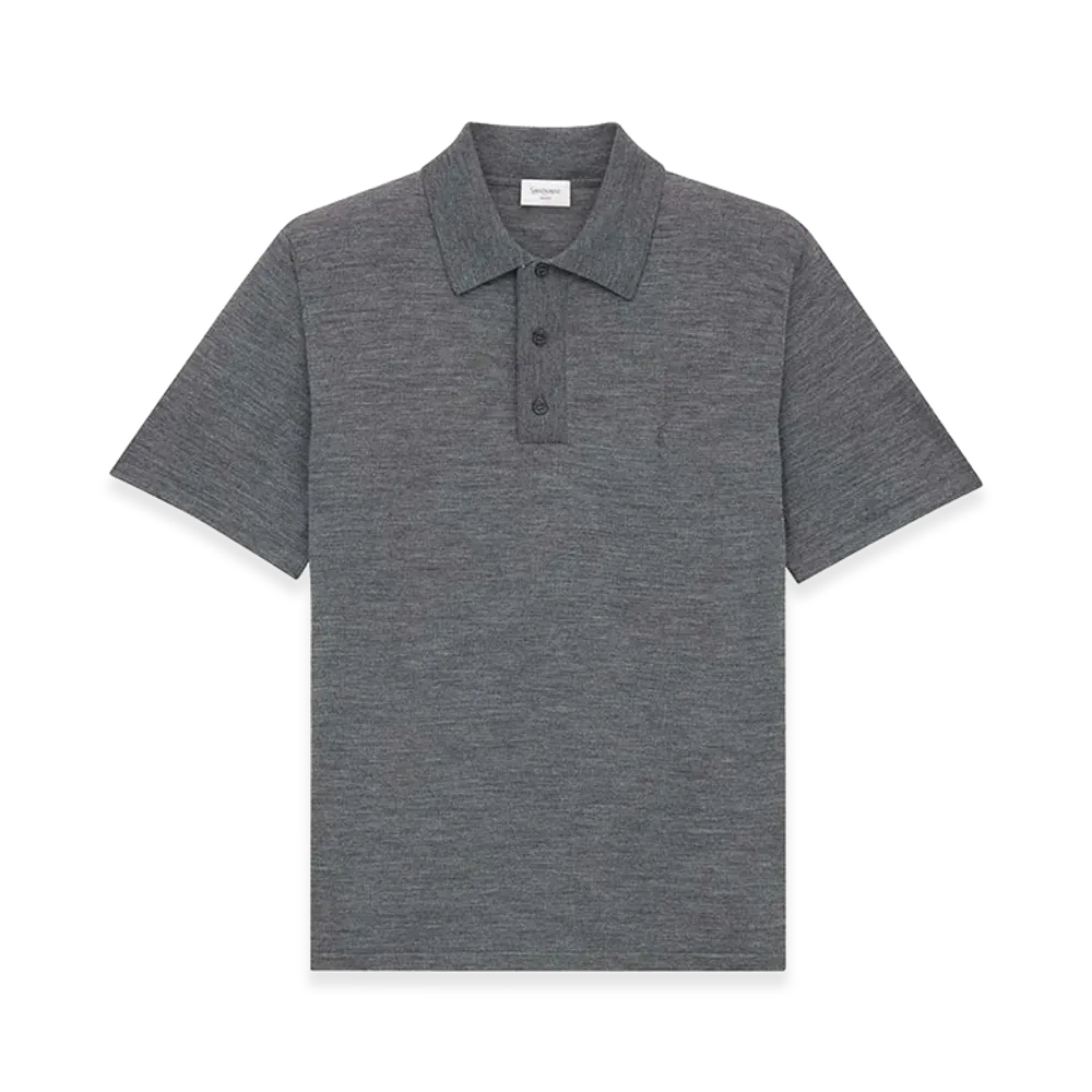 Saint Laurent Cassandre Polo Shirt "Gray"