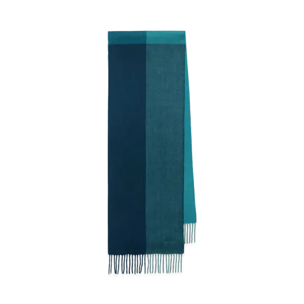 Paul Smith Color-Blocking Cashmere-Blend Scarf "DarkGreen"