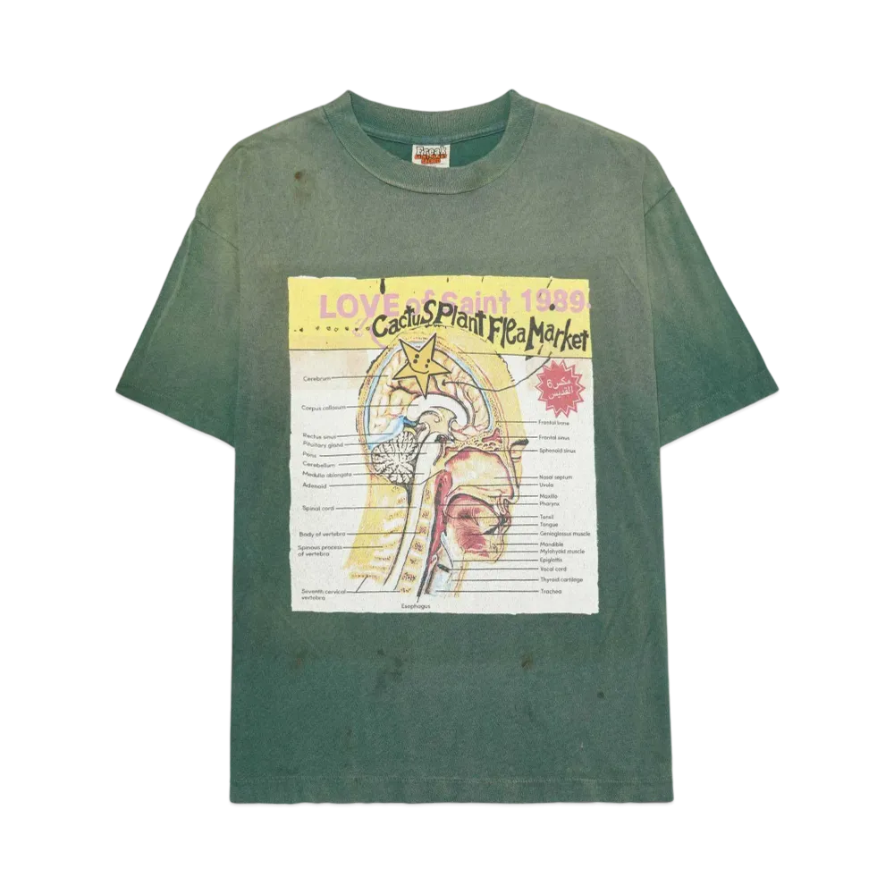 SAINT Mxxxxxx x Cactus Plant Flea Market SS Tee Love Of Snt "Green"
