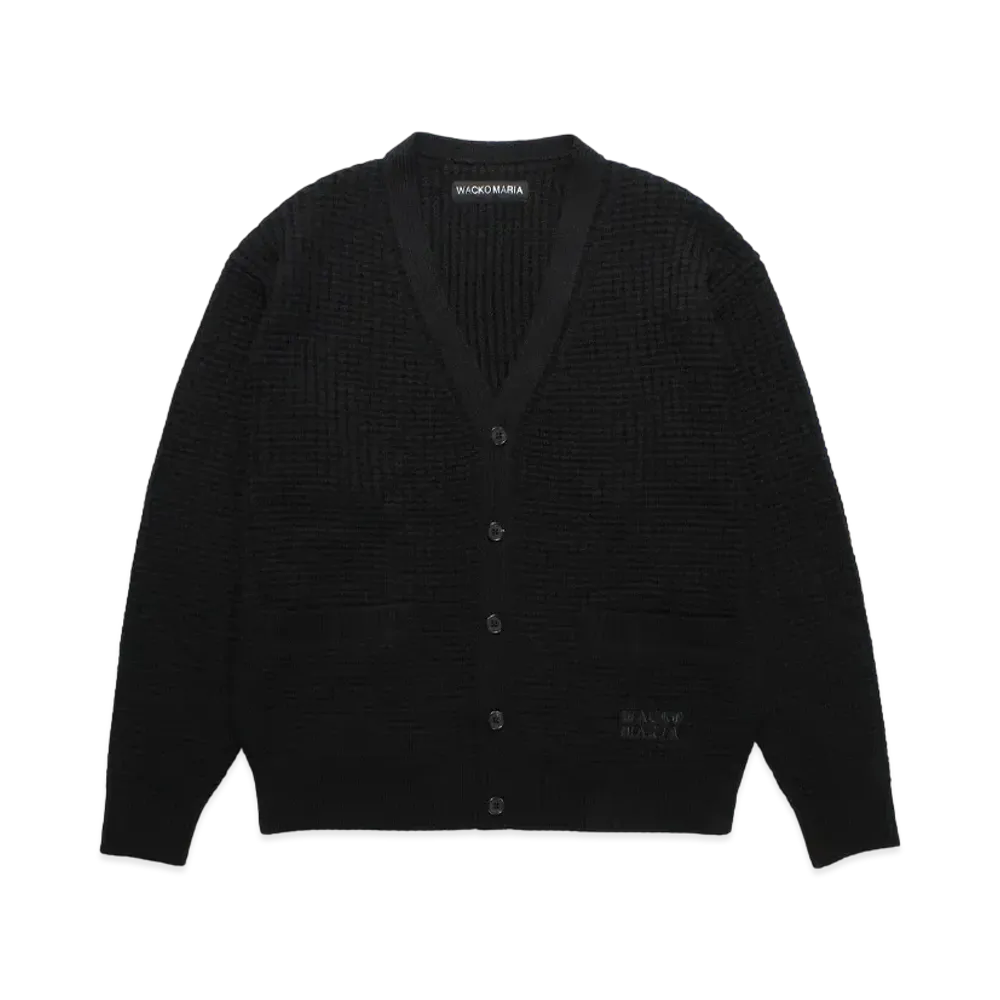 WACKO MARIA Waffle Knit Cardigan "Black"