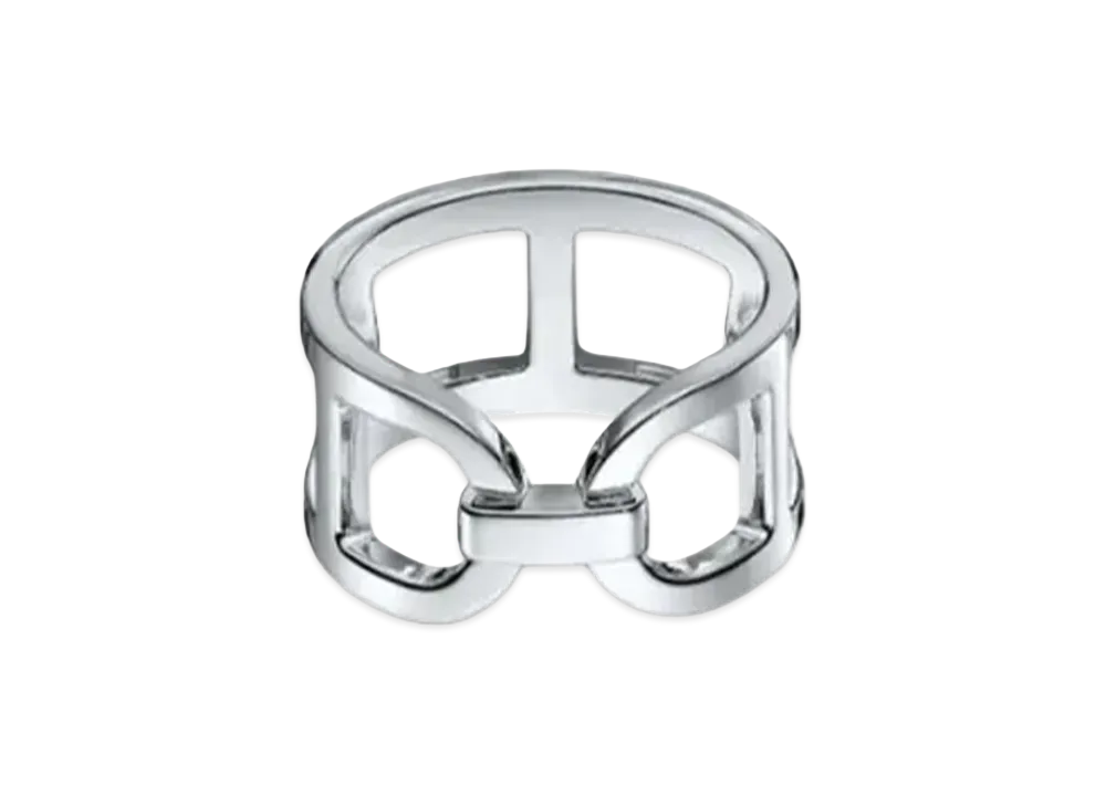 Hermes Ever Chaine D'ancre Ring MM "Silver"