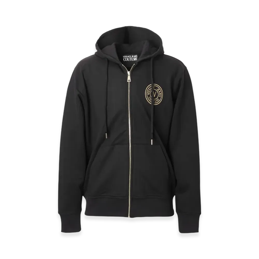 VERSACE JEANS COUTURE Zip-Up Hoodie "Black/Gold"