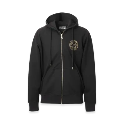 VERSACE JEANS COUTURE Zip-Up Hoodie "Black/Gold"