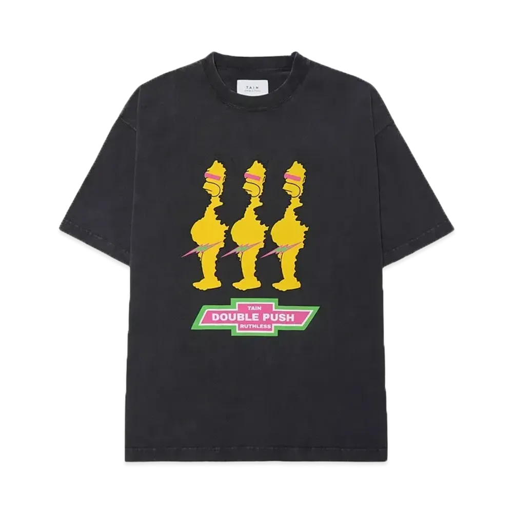 TAIN DOUBLE PUSH RUTHLESS SHORT SLEEVE T-SHIRTS "BLACK"