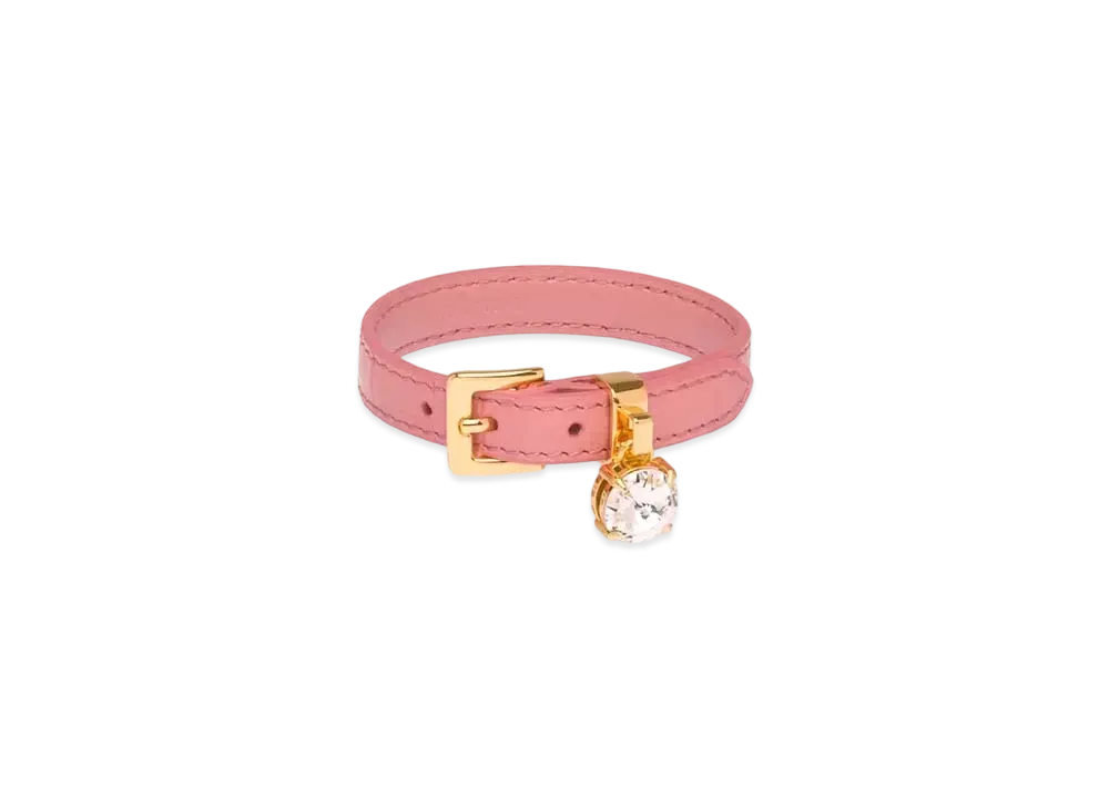 MIU MIU Crocodile Printed Leather Bracelet "Pink"