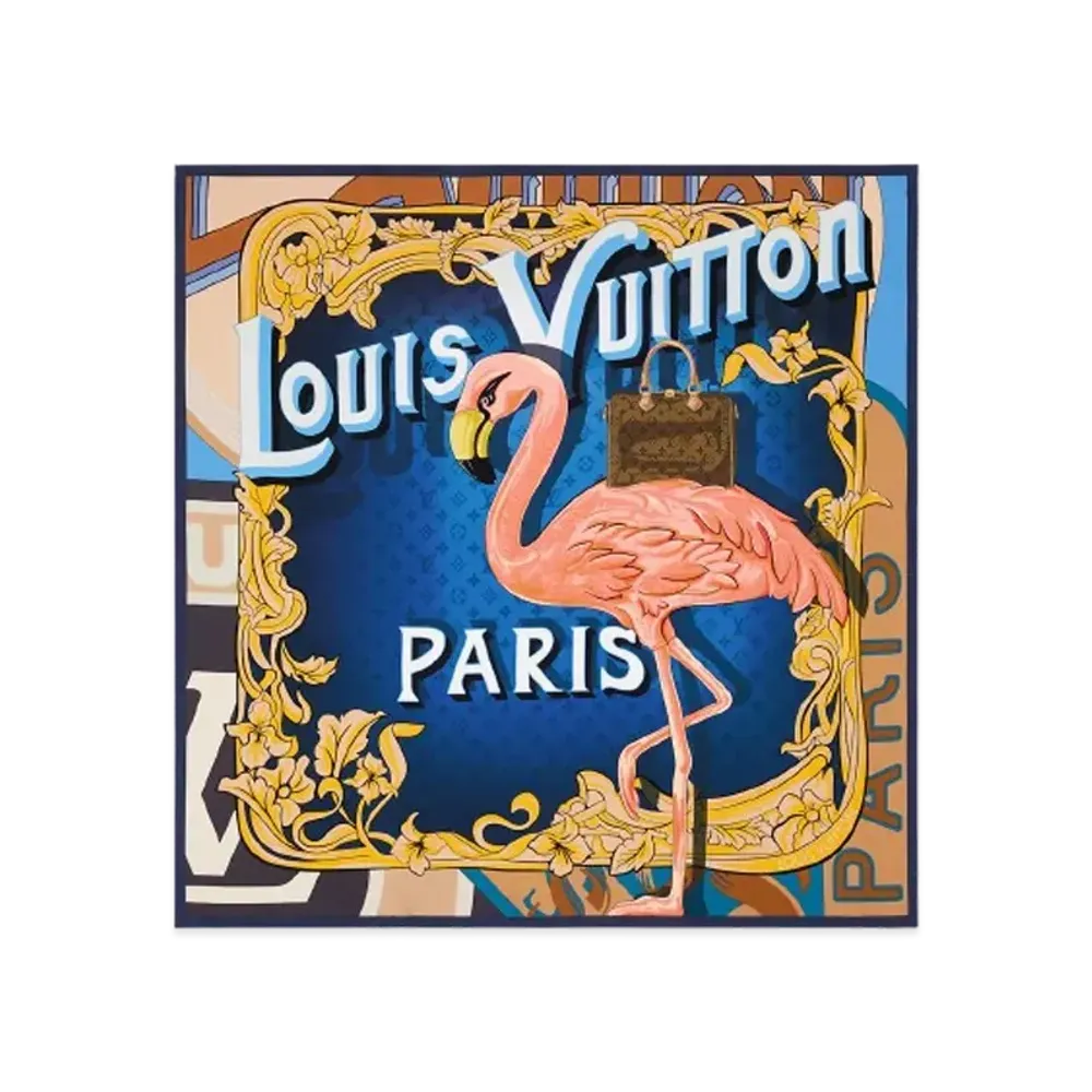 Louis Vuitton Through The Window Square 90 Monogram Pattern Louis Vuitton Signature "Blue"