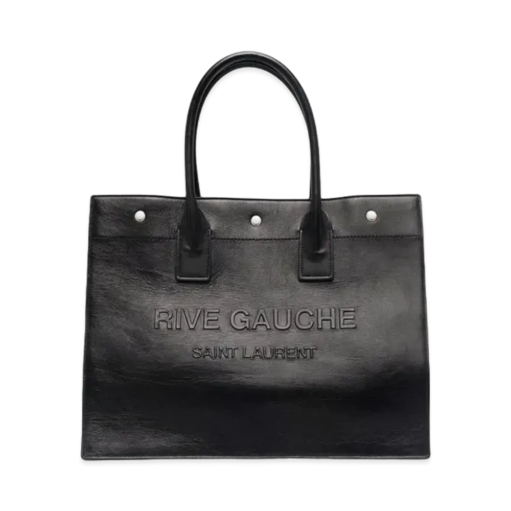 SAINT LAURENT Rive Gauche Small Tote Bag In Smooth Leather "Black"