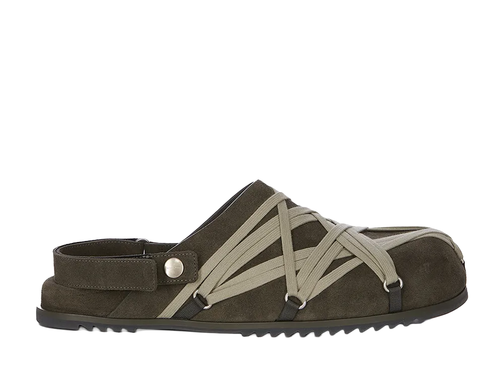 Rick Owens SS26 Megalace Mule Granola Suede Leather "Euca"