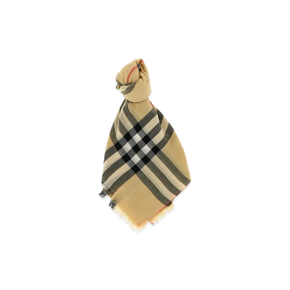 Burberry Women's Check Wool Scarf "Beige"