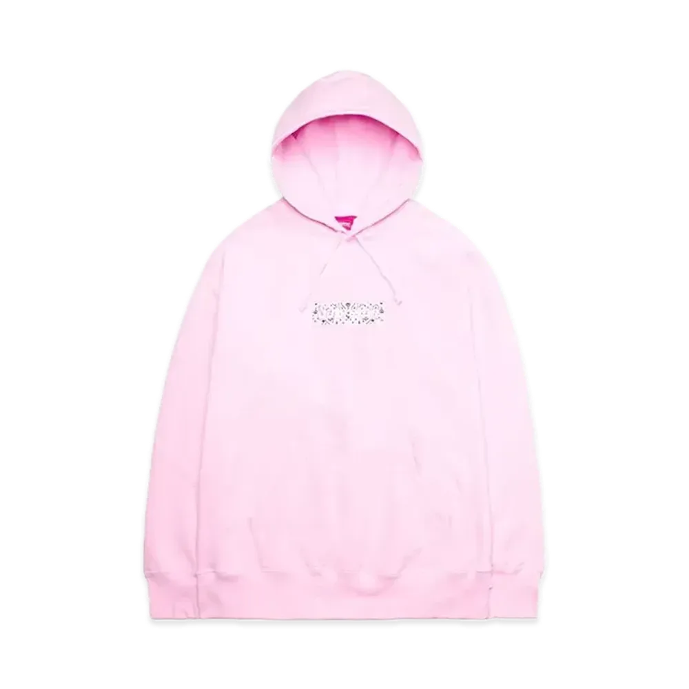 Supreme Bandana Box Logo Hooded Sweatshirt "Pink"