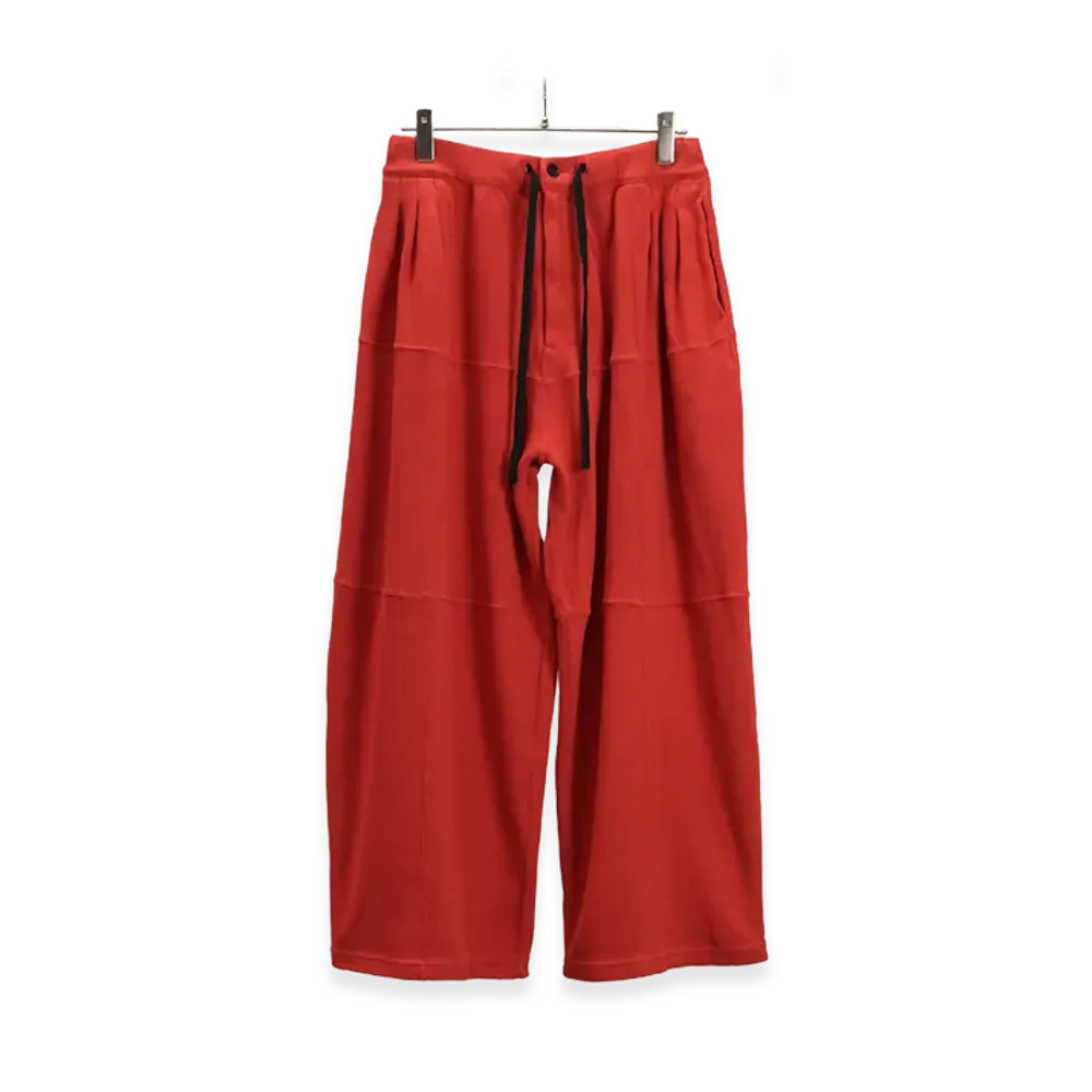 ANCELLM Smooth Panel Wide Slacks "Red"