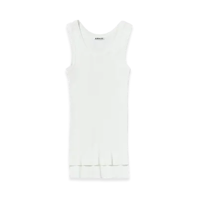 AURALEE Women's Cotton High Gauge Rib Knit Tank "White"