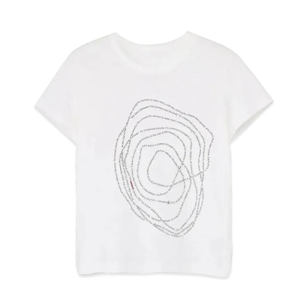 Yohji Yamamoto Y's MESSAGE PIGMENT PRINT ROUND NECK HALF SLEEVE T "Off White"