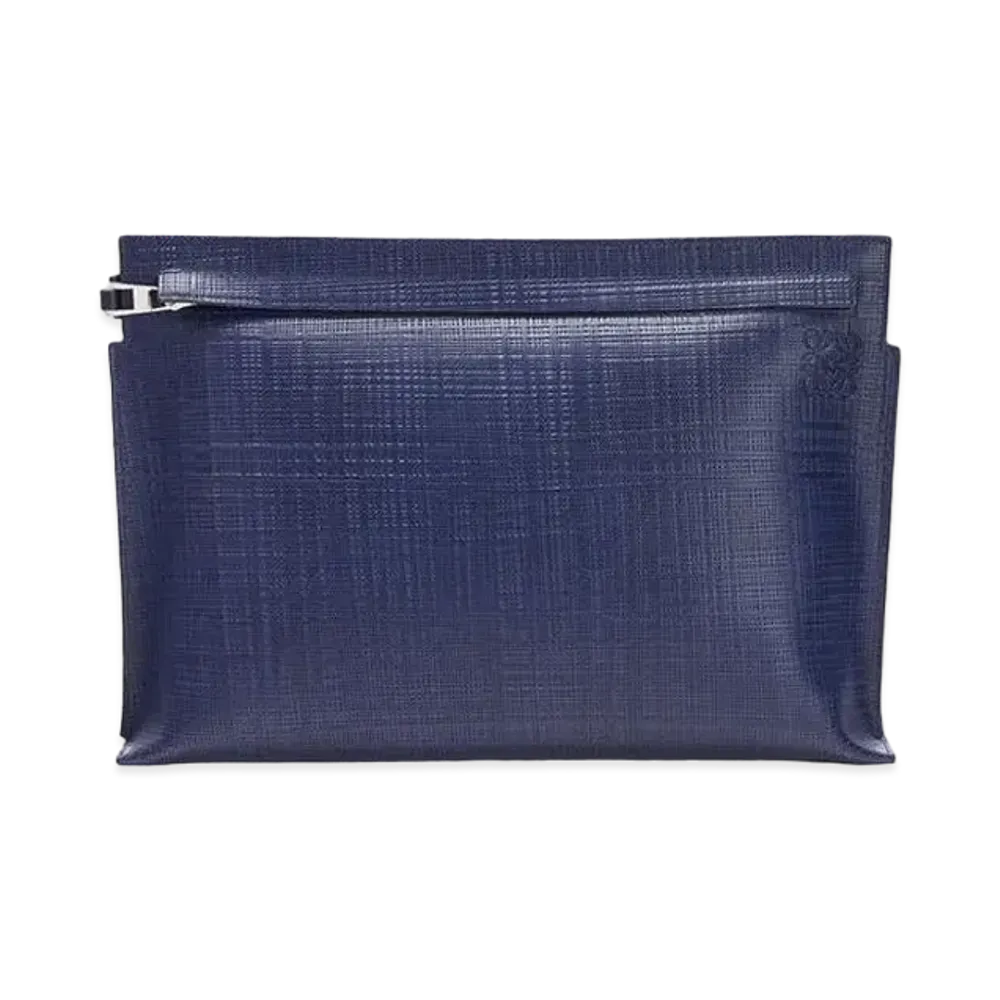 LOEWE T Pouch In Calfskin "Navy Blue"