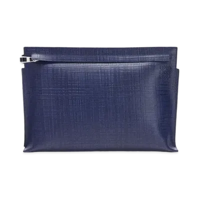 LOEWE T Pouch In Calfskin "Navy Blue"