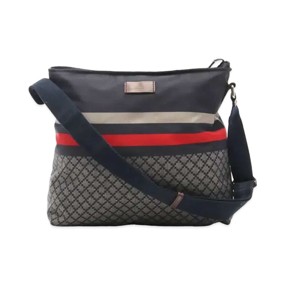 GUCCI Diamante Nylon Shoulder Bag "Navy"