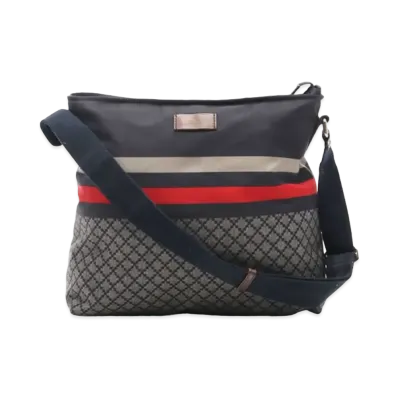 GUCCI Diamante Nylon Shoulder Bag "Navy"