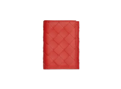 Bottega Veneta Trifold Flap Wallet "Tomato"