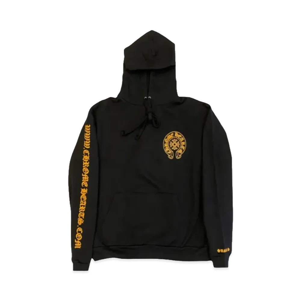 Chrome Hearts Horseshoe Logo Pullover Hoodie "Black/Yellow"
