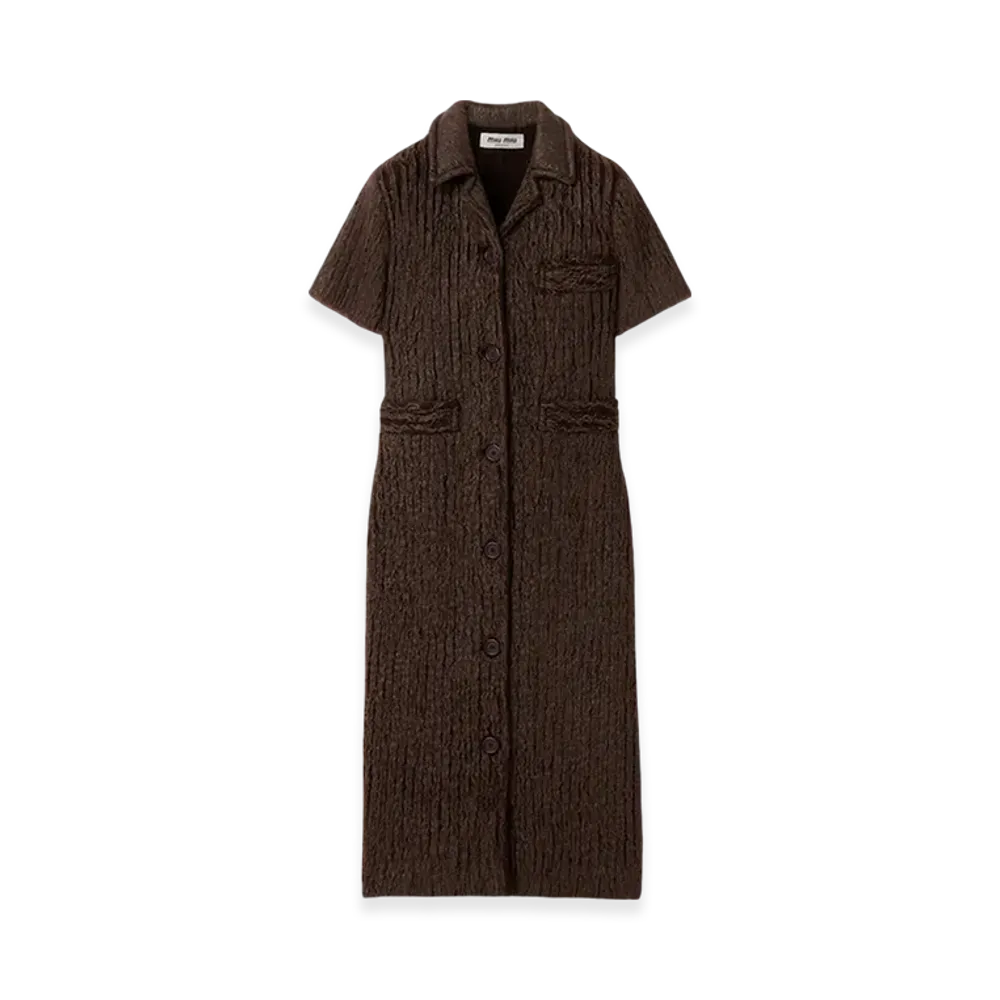 MIU MIU Women's Mohair Dress "Cocoa Brown"