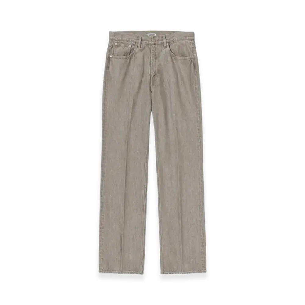 AURALEE Hard Twist Faded Brown Denim 5P Pants "Mocha Brown"