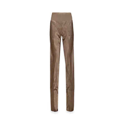 Rick Owens Women's Bias Satin Flared Trousers "Beige"