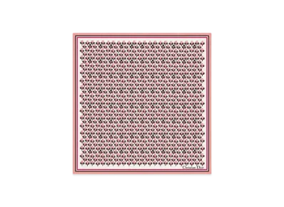 Dior Lucky Dior Clover 45 Square Scarf Silk Twill Japan Exclusive "Ivory/Pink/Black"