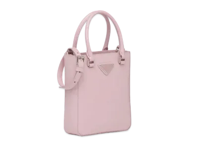 PRADA Small Brushed Leather Tote Bag "Pink"