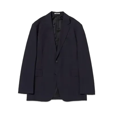 AURALEE Hard Twist Wool Dobby Jacket "Dark Navy"