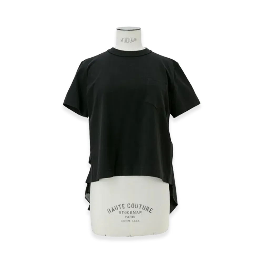 sacai Satin x Cotton Jersey T-Shirt "Black"
