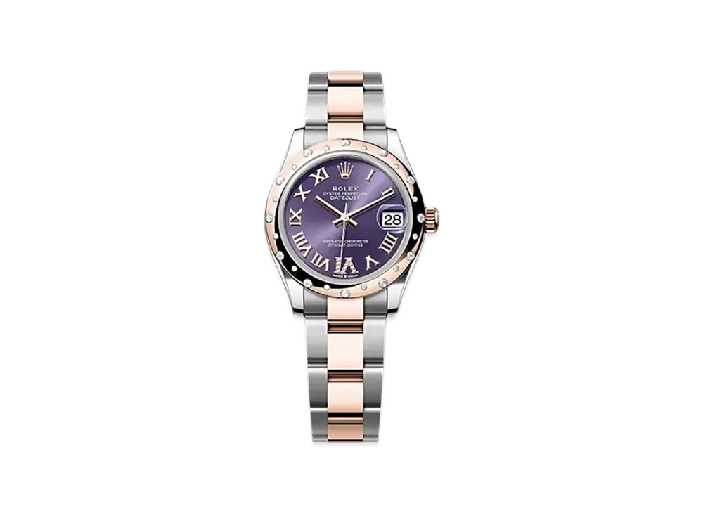 ROLEX Datejust 31mm Oystersteel & Everose Gold Diamond 278341RBR "Aubergine"