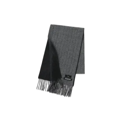 BEAMS Cashmere Reversible Scarf "Heringbone/Black"