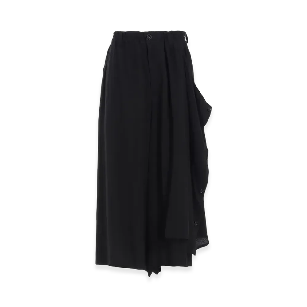 Y's Hard-Twist Serge Left Double Button Open Pants "Black"