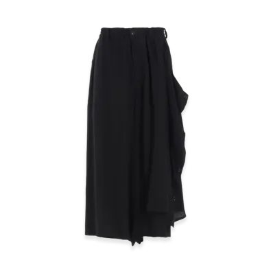 Y's Hard-Twist Serge Left Double Button Open Pants "Black"