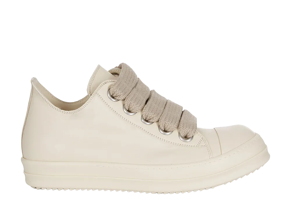 Rick Owens FW26 Tower Jumbolace Low Sneaks Full Grain Calf Leather "Milk"