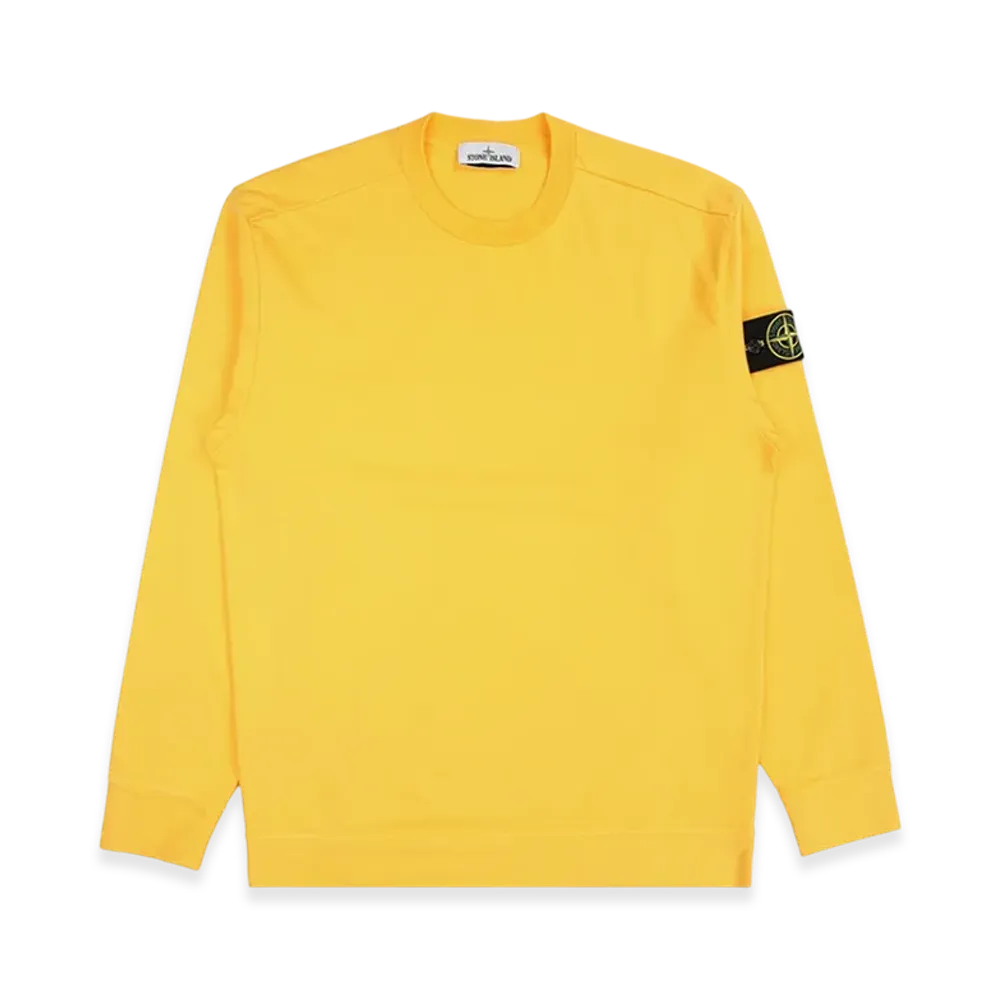 Stone Island 63750 Garment Dyed Heavy Cotton Long Sleeve T-Shirt - 22SS "Yellow"