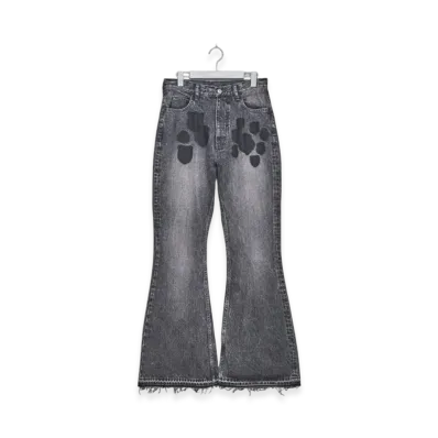 MASUBOYS Emblem Bell-Bottom Jeans "Black"