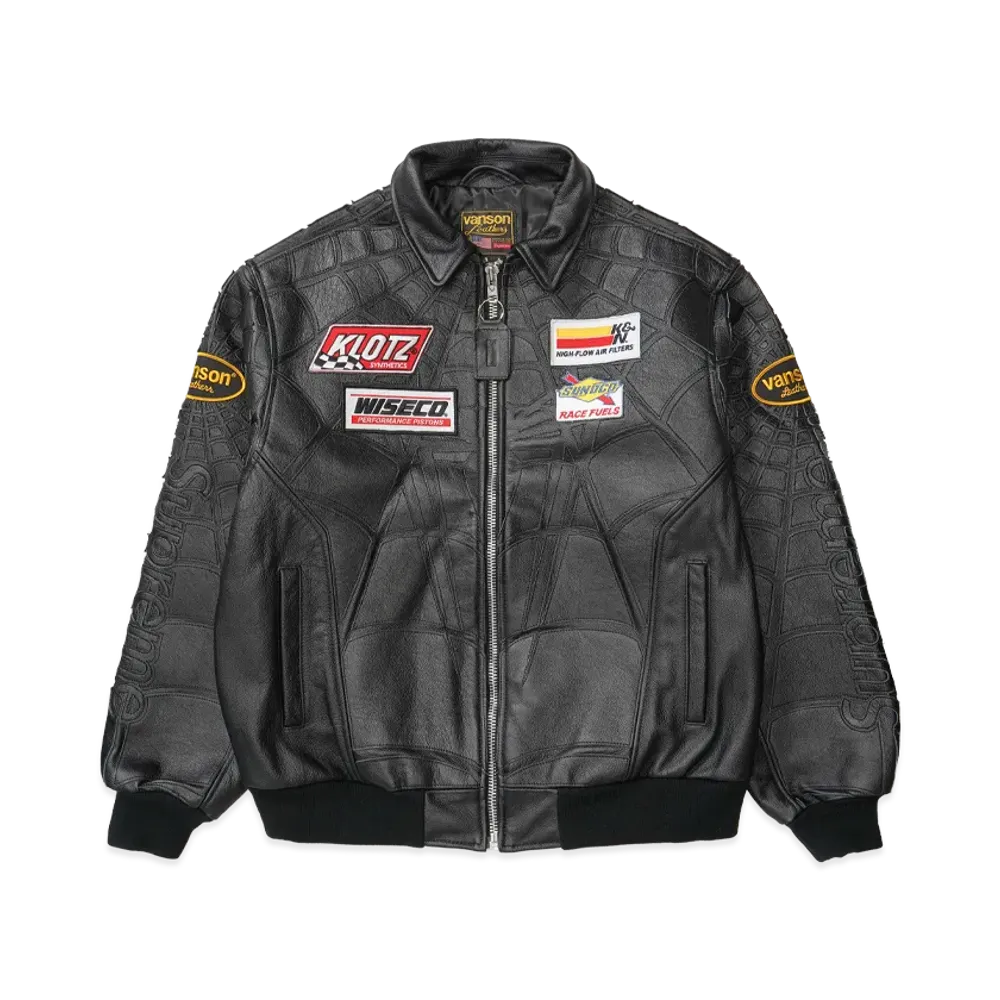 Supreme x Vanson Leathers Spider-Man Jacket "Black"
